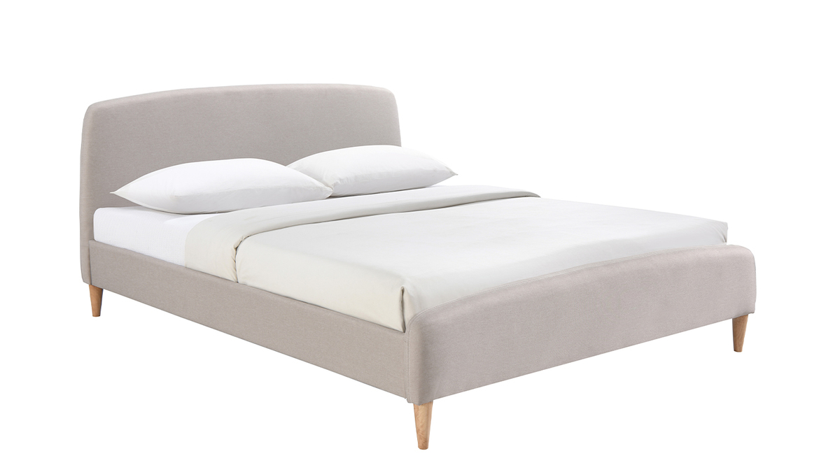 Cama nrdica 160 x 200cm tejido beige NIELS