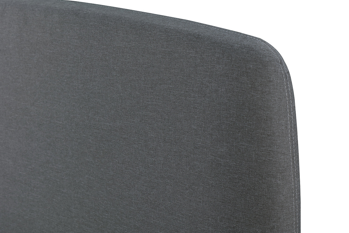 Cama nrdica tejido gris y madera 160 x 200 NIELS