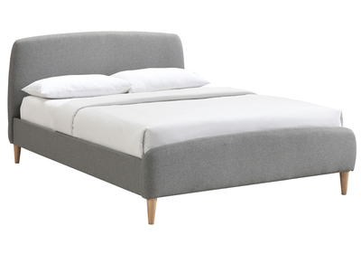 Cama tejido gris y madera 140 x 200 NIELS