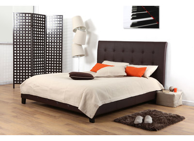 Cama WESLEY dos plazas 160*200 - Chocolate