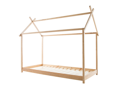 Cama y somier infantil cabaña madera 90x190cm KBANE - Cama y somier infantil cabaña madera 90x190cm KBANE