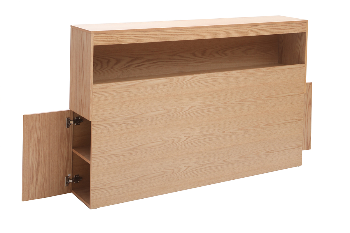 Cebecero con almacenaje madera clara 160 cm HYPNOS