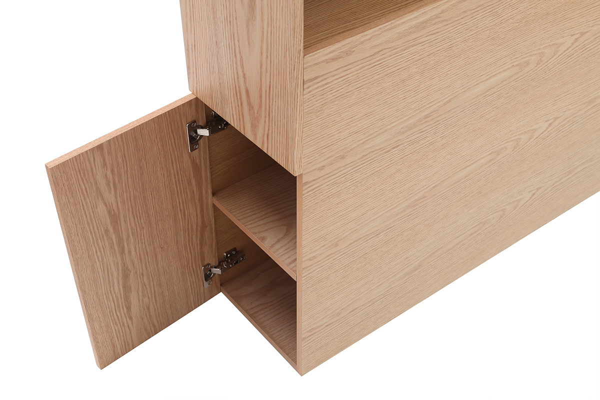 Cebecero con almacenaje madera clara 160 cm HYPNOS