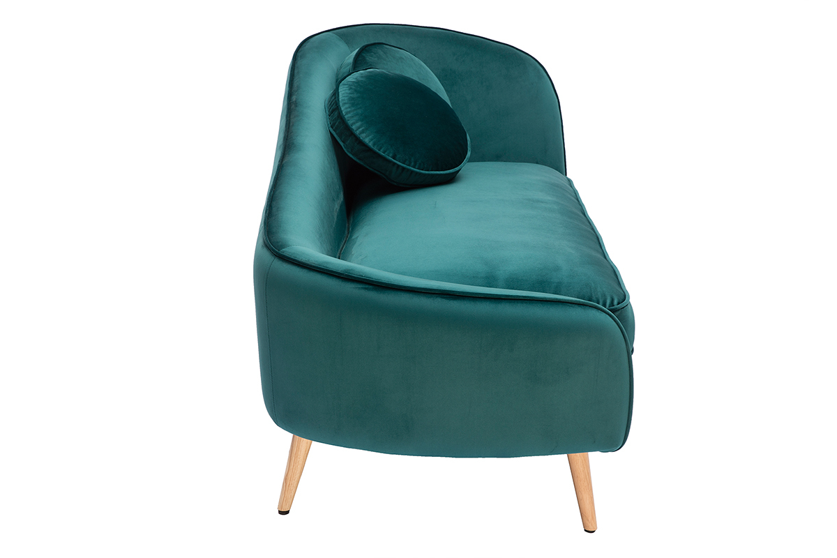 Chaise longue aterciopelada azul petrleo 160cm ICARE