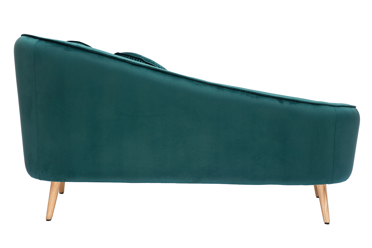 Chaise longue aterciopelada azul petrleo 160cm ICARE