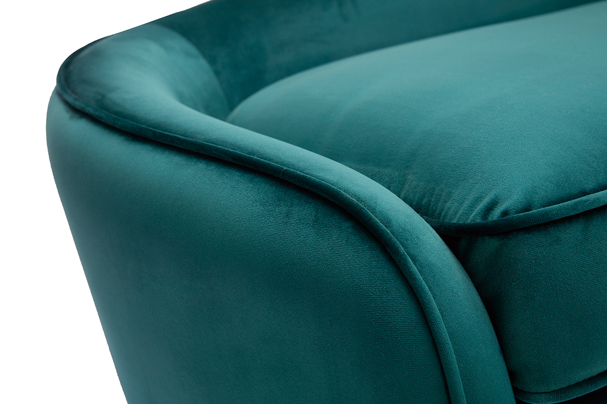 Chaise longue aterciopelada azul petrleo 160cm ICARE