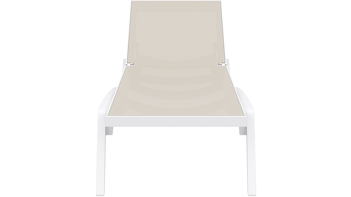 Chaise longue blanca y topo CORAIL