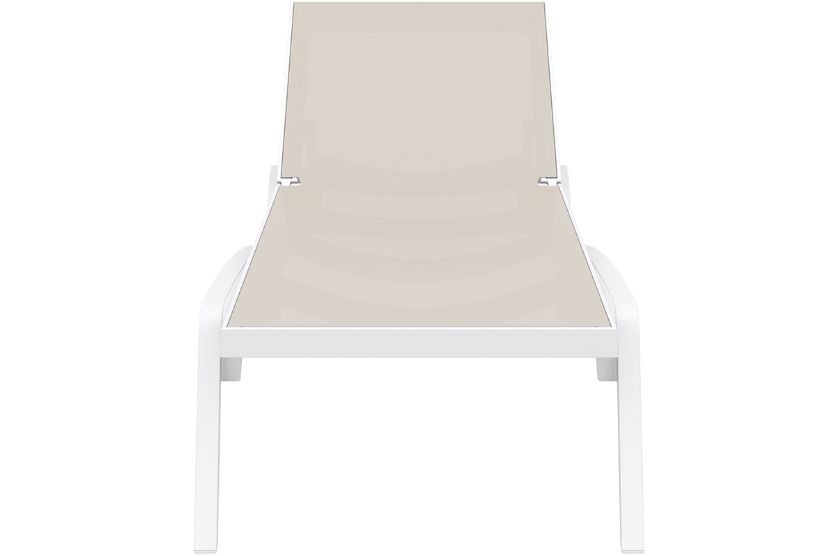 Chaise longue blanca y topo CORAIL