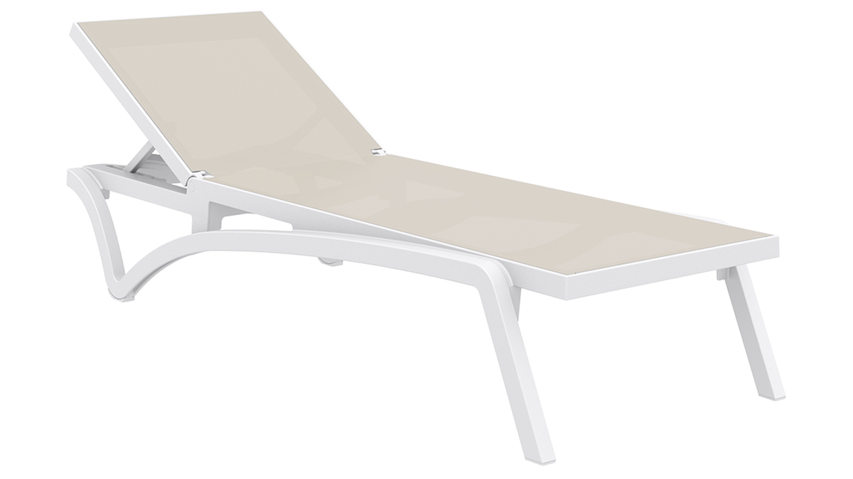 Chaise longue blanca y topo CORAIL