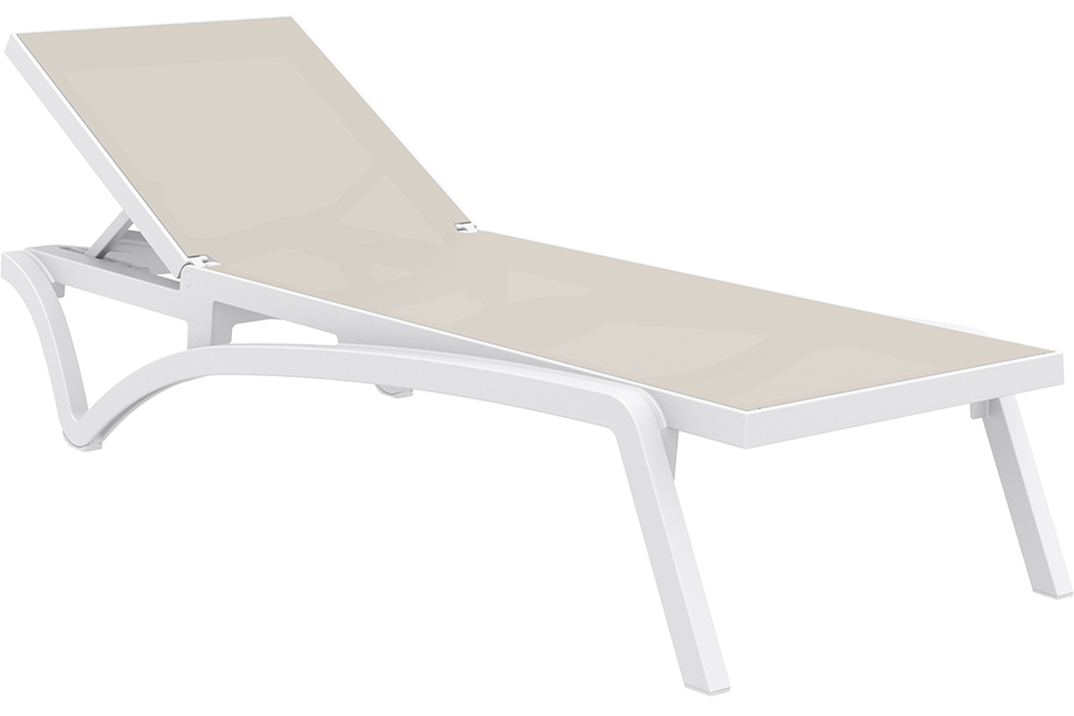 Chaise longue blanca y topo CORAIL