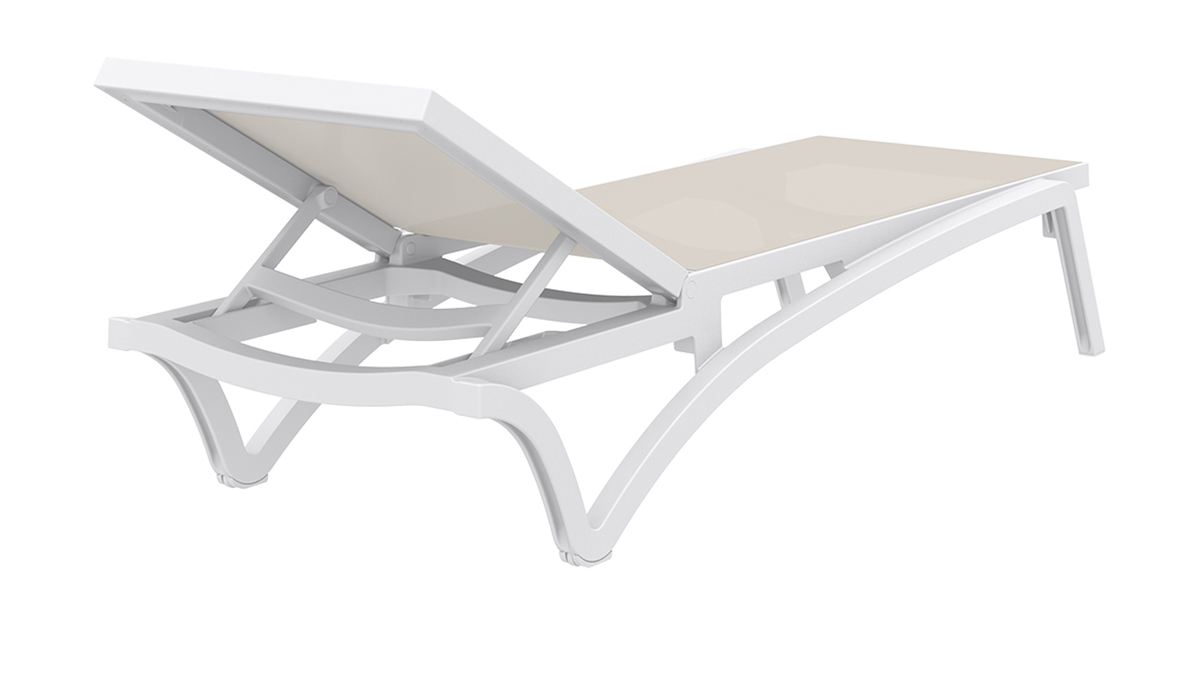 Chaise longue blanca y topo CORAIL