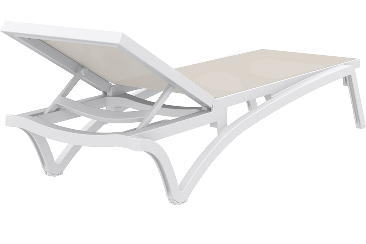 Chaise longue blanca y topo CORAIL