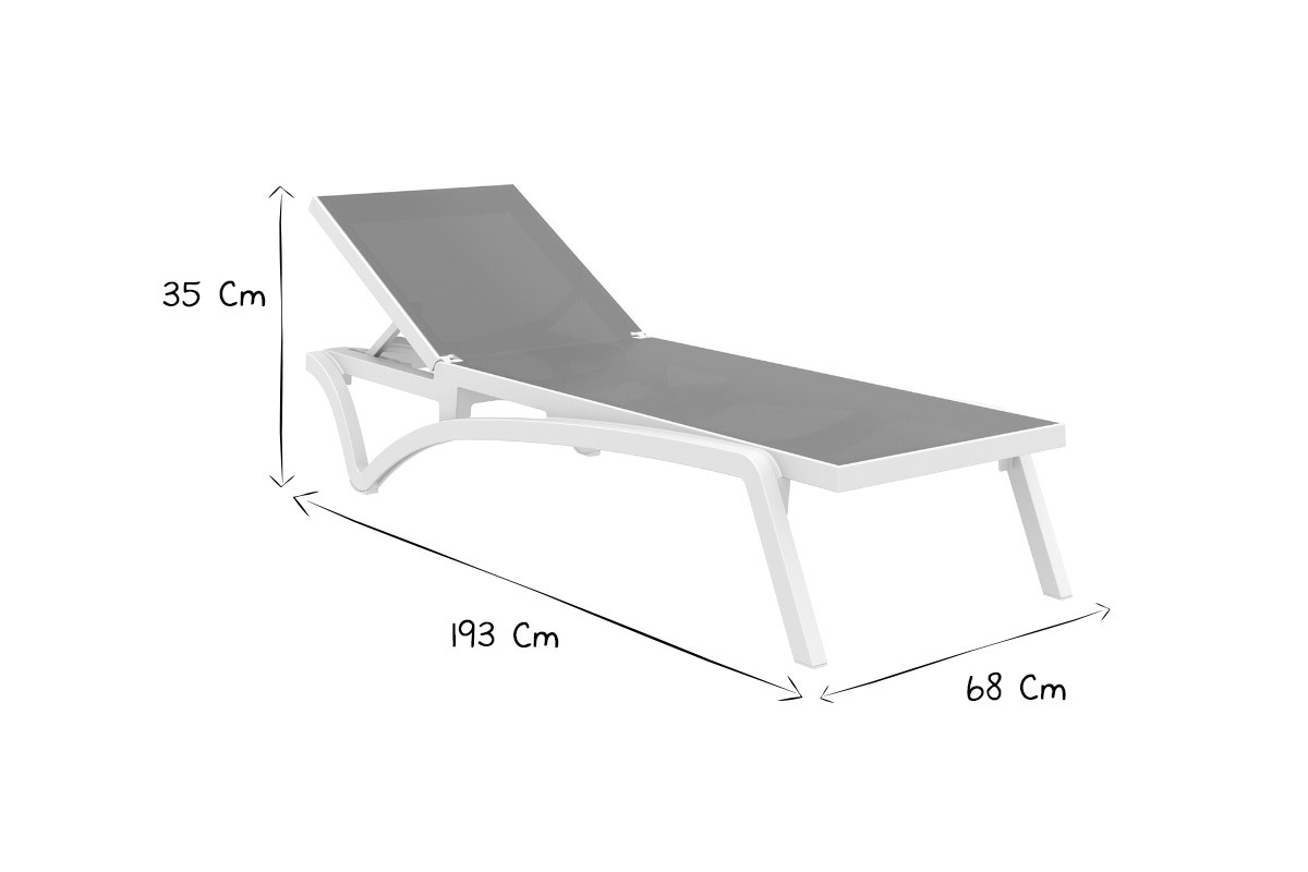 Chaise longue blanca y topo CORAIL