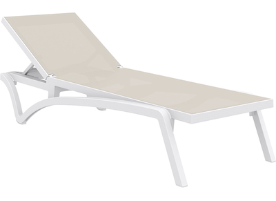 Chaise longue blanca y topo CORAIL - Chaise longue blanca y topo CORAIL