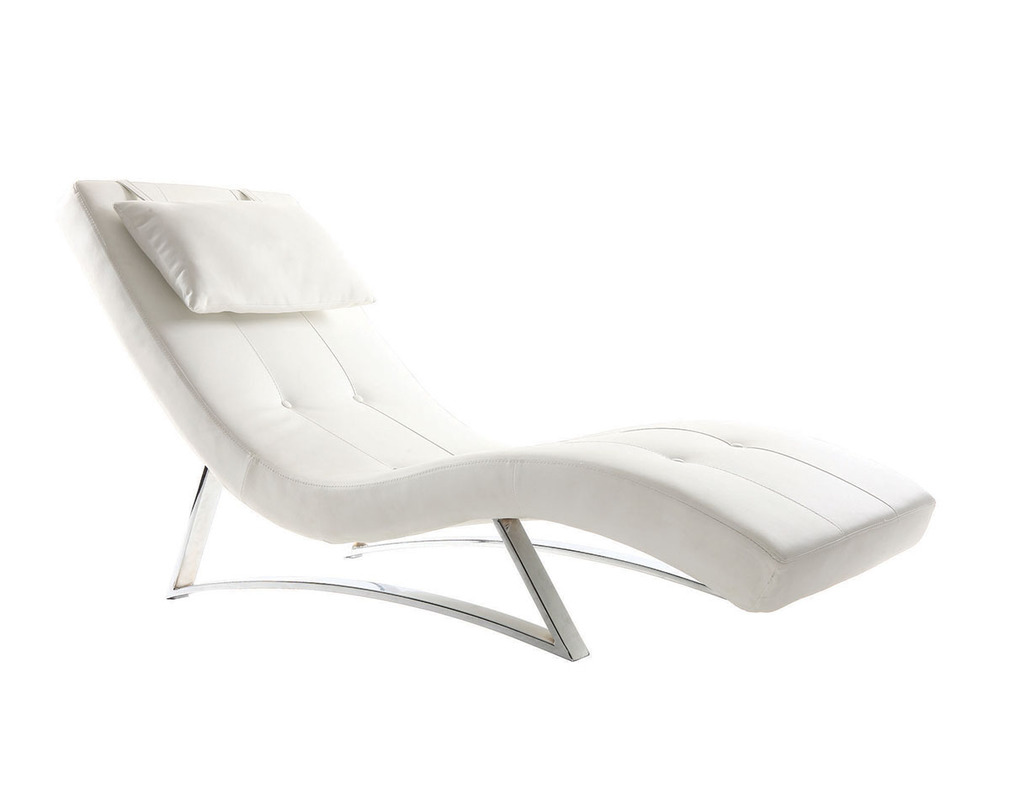 Chaise longue diseño blanco MONACO - Zoom Chaise longue diseño blanco MONACO
