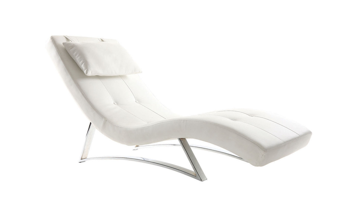 Chaise longue diseño blanco MONACO Miliboo