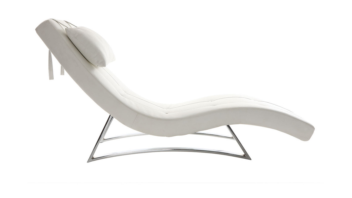 Chaise longue diseño blanco MONACO Miliboo
