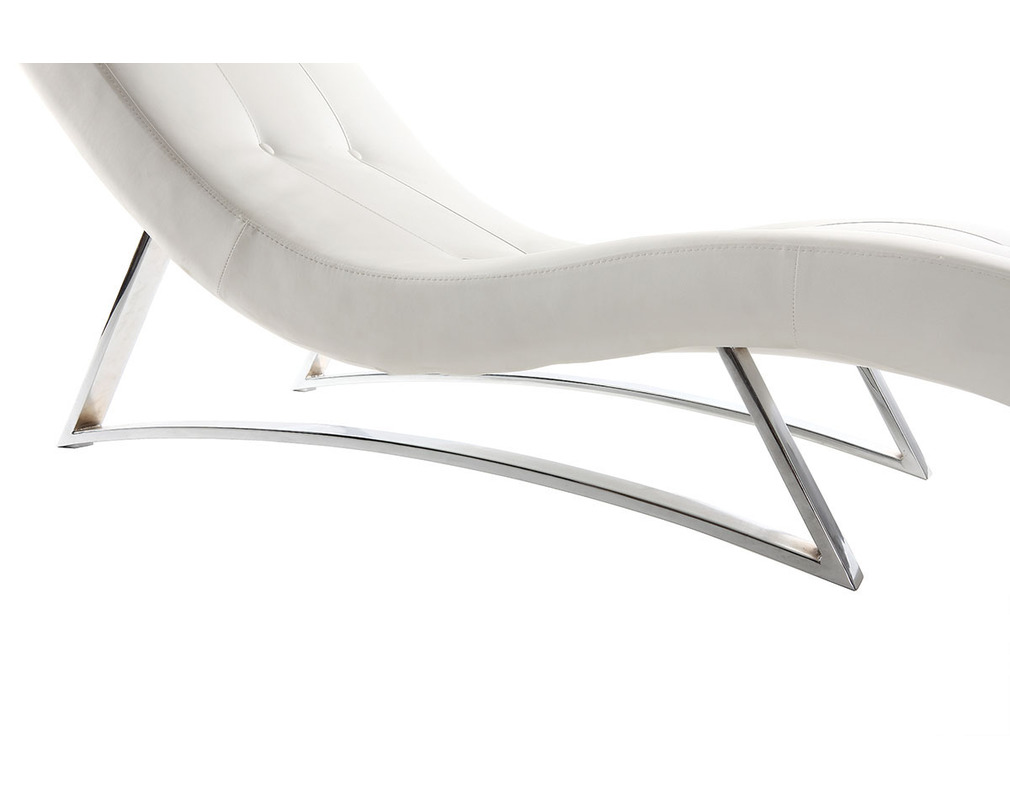 Chaise longue diseño blanco MONACO - Droite Chaise longue diseño blanco MONACO