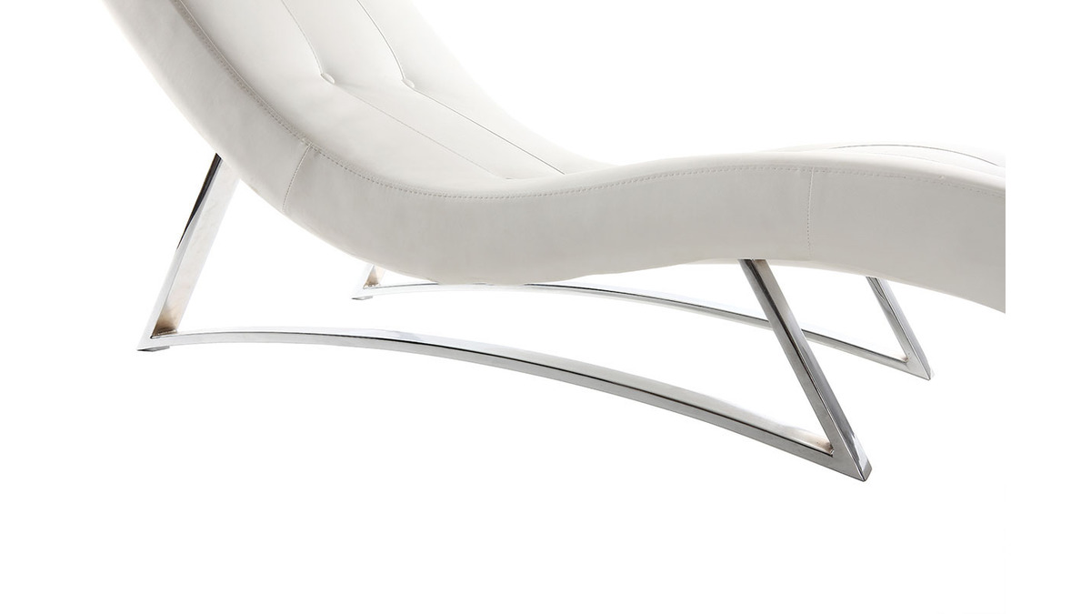 Chaise longue diseño blanco MONACO Miliboo