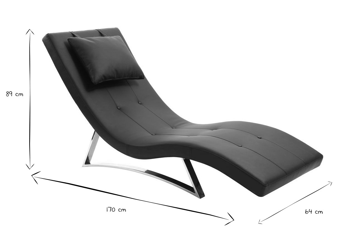 Chaise longue diseo negro MONACO