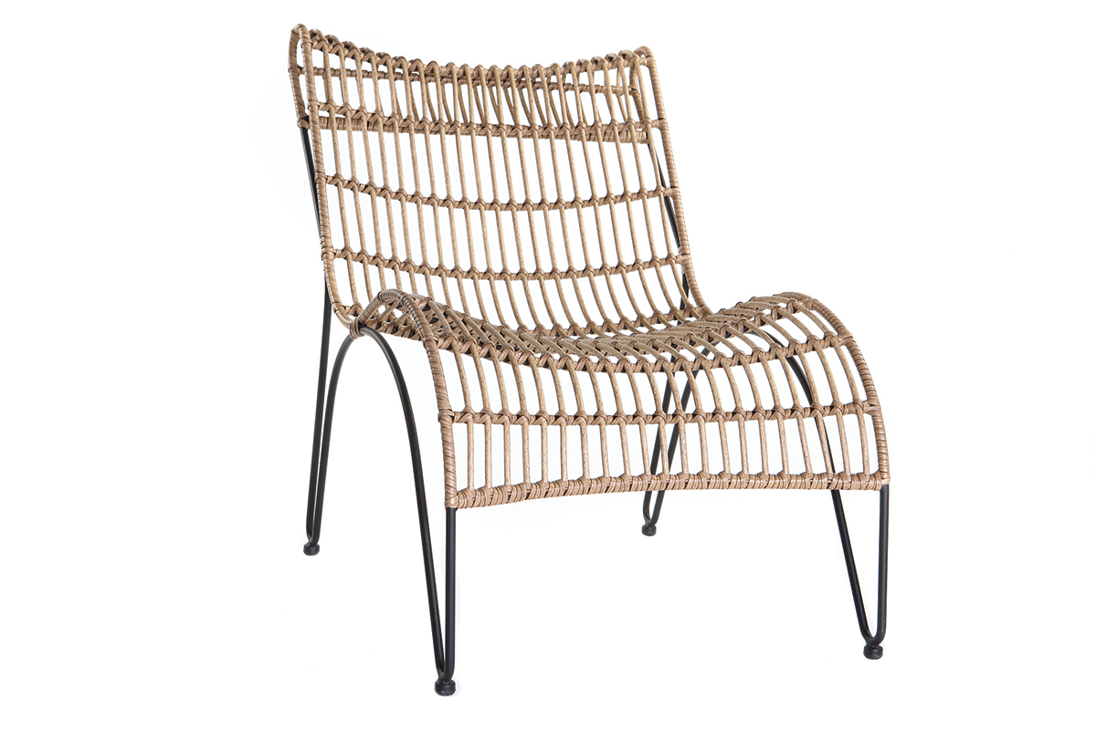 Chaise longue en hilo de resina imitaci�n mimbre BELLAVISTA