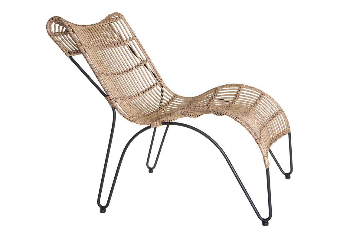 Chaise longue en hilo de resina imitaci�n mimbre BELLAVISTA