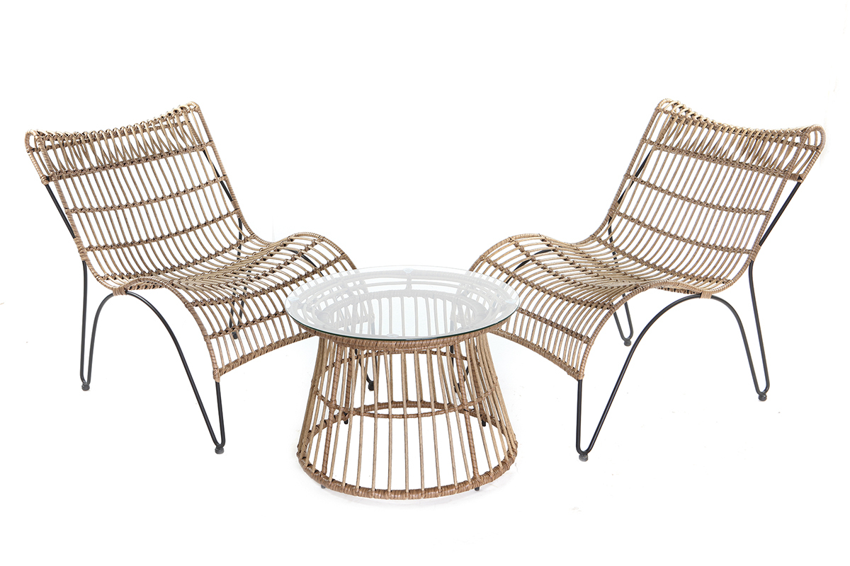 Chaise longue en hilo de resina imitaci�n mimbre BELLAVISTA