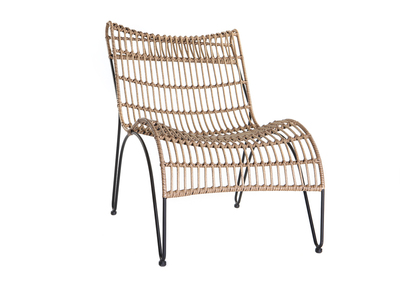 Chaise longue en hilo de resina imitación mimbre BELLAVISTA - Chaise longue en hilo de resina imitación mimbre BELLAVISTA