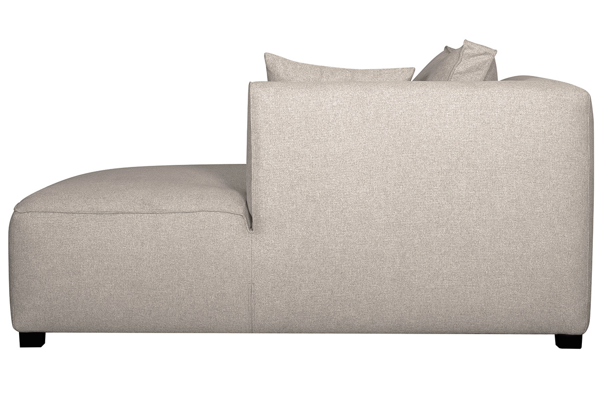 Chaise longue esquina derecha en tejido beige PLURIEL