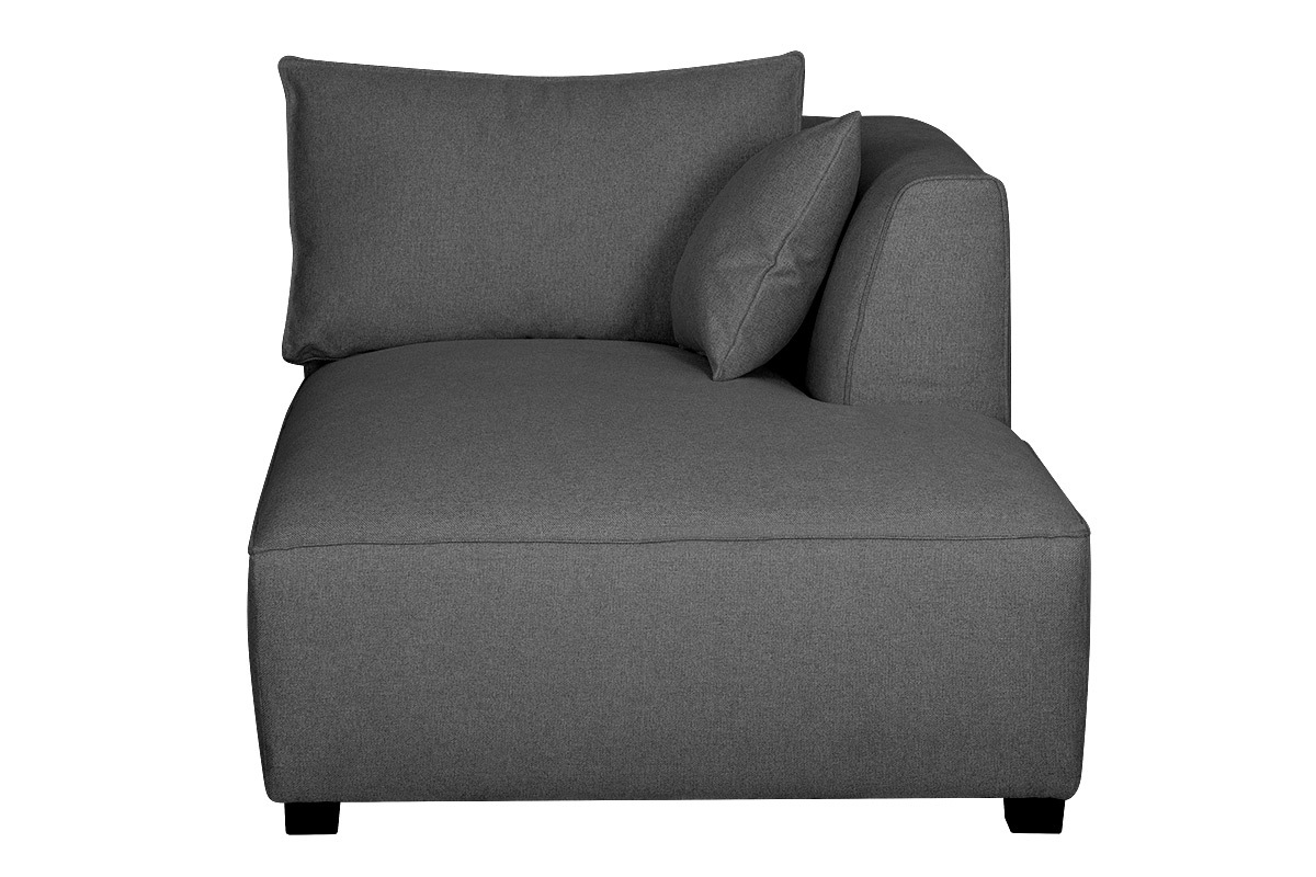 Chaise longue esquina derecha en tejido gris antracita PLURIEL
