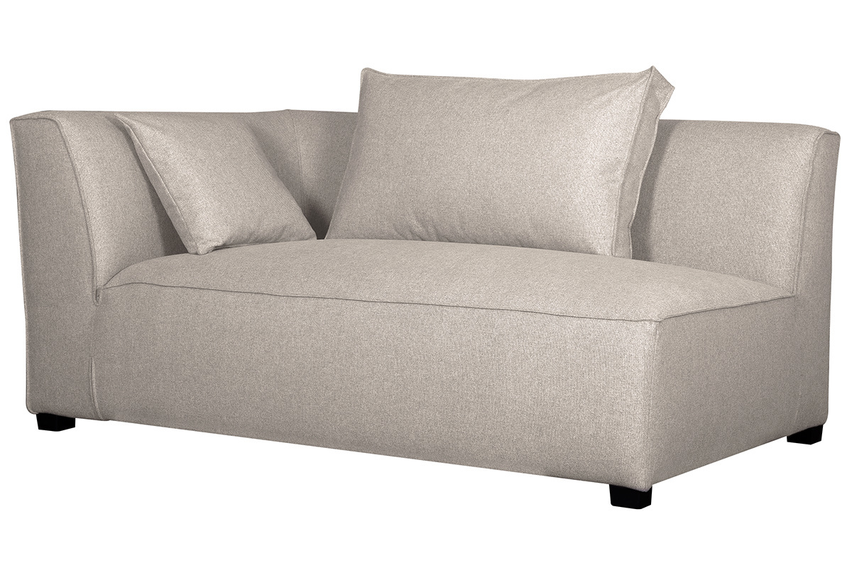 Chaise longue esquina izquierda beige PLURIEL