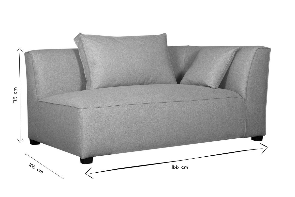 Chaise longue esquina izquierda beige PLURIEL