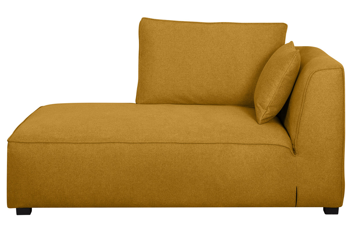 Chaise longue esquina izquierda de tejido amarillo comino PLURIEL