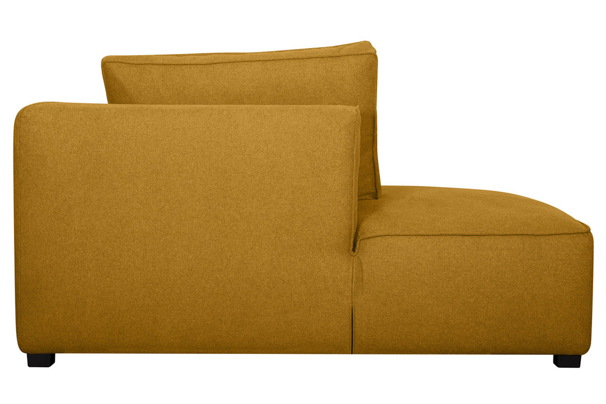 Chaise longue esquina izquierda de tejido amarillo comino PLURIEL