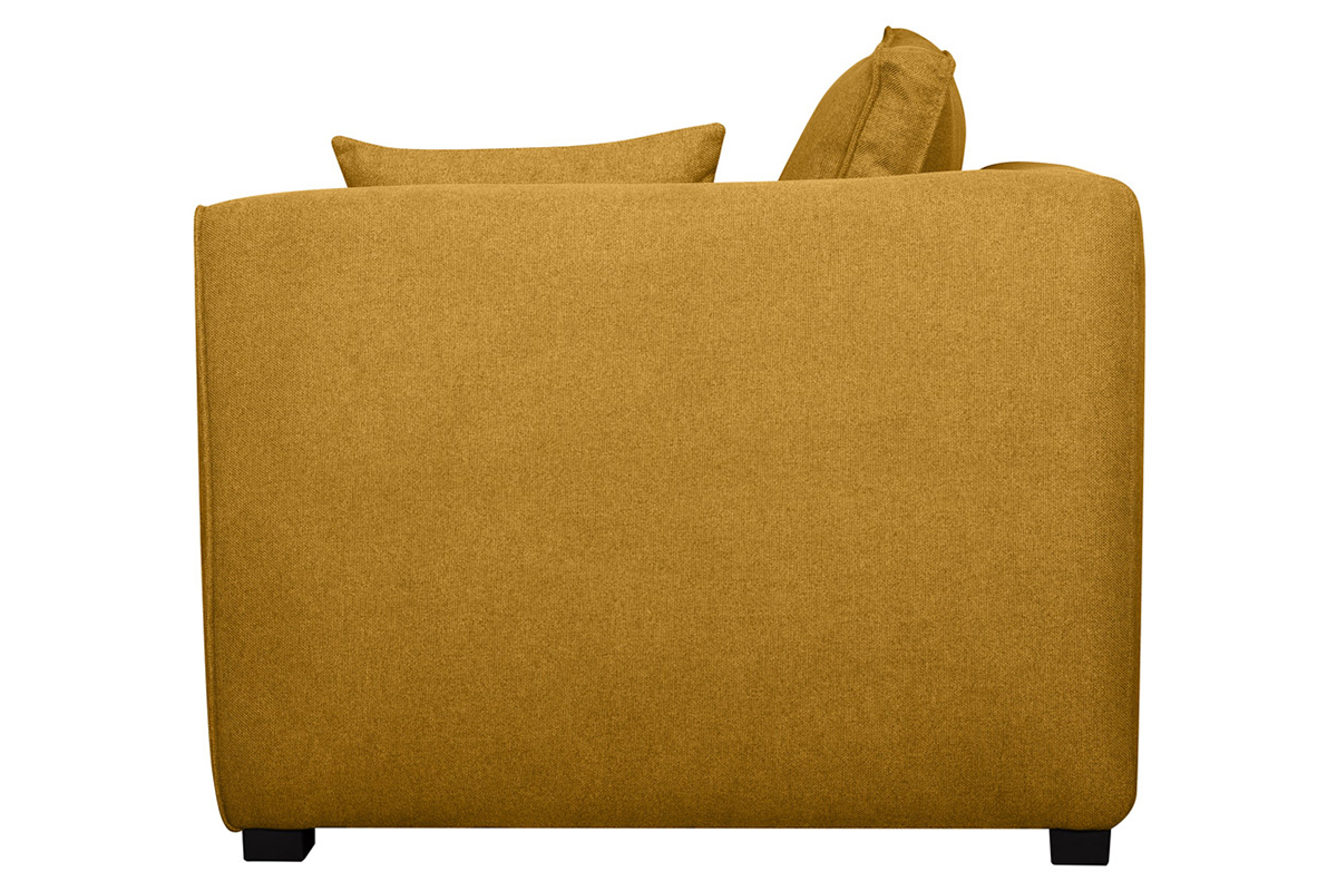 Chaise longue esquina izquierda de tejido amarillo comino PLURIEL