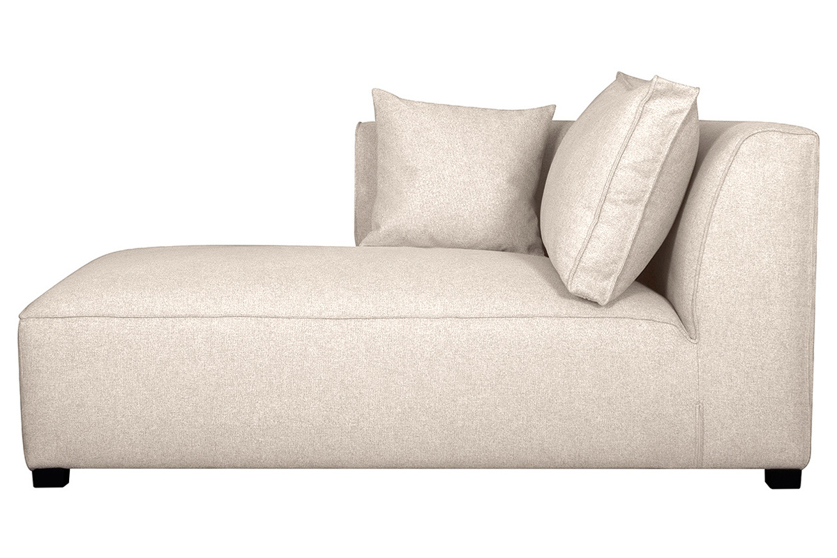 Chaise longue esquina izquierda tejido beige PLURIEL