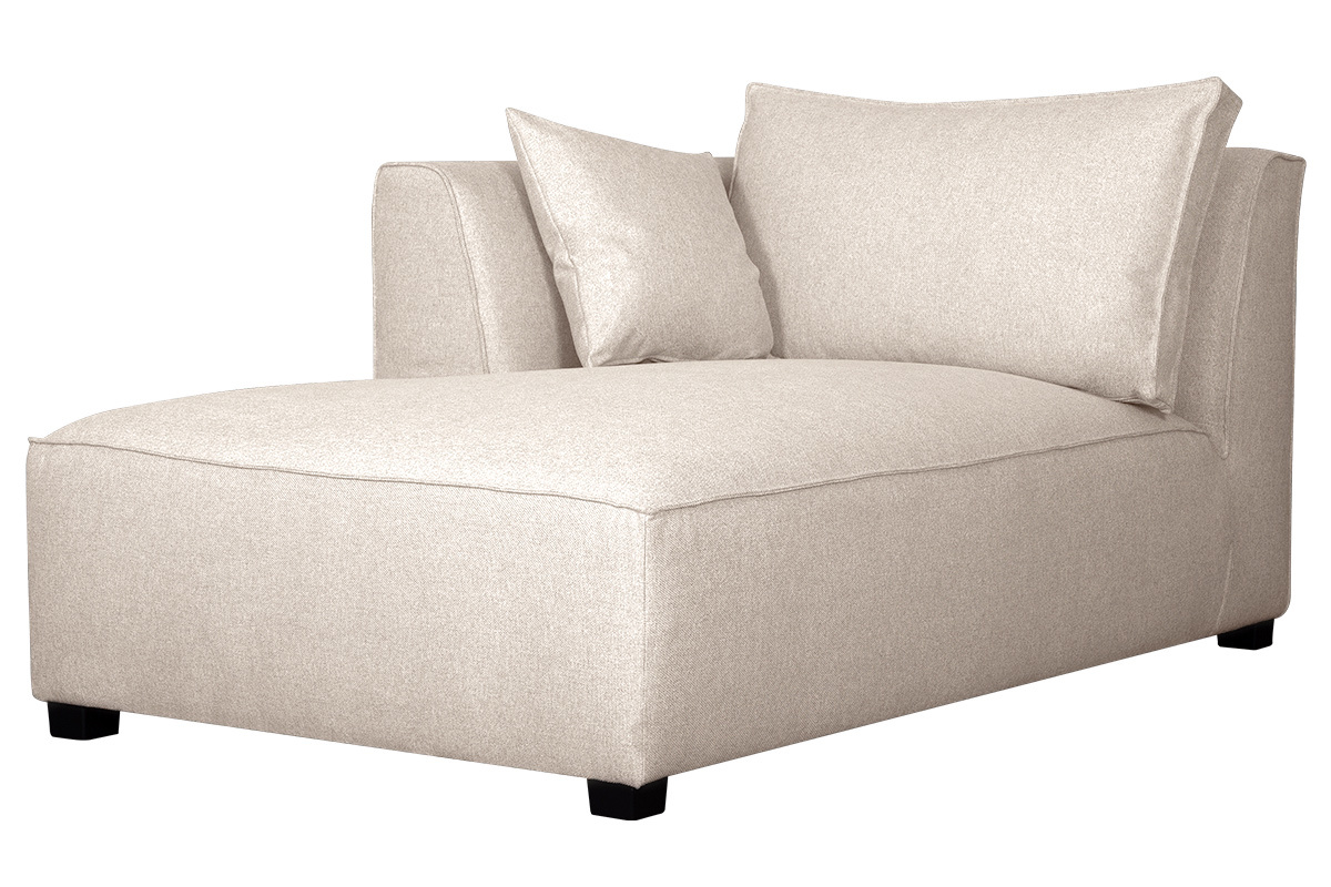 Chaise longue esquina izquierda tejido beige PLURIEL