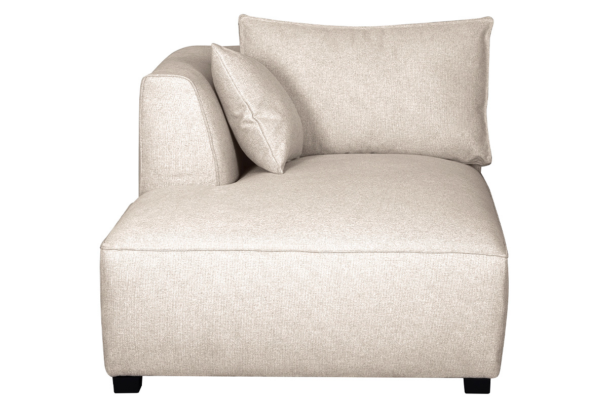 Chaise longue esquina izquierda tejido beige PLURIEL