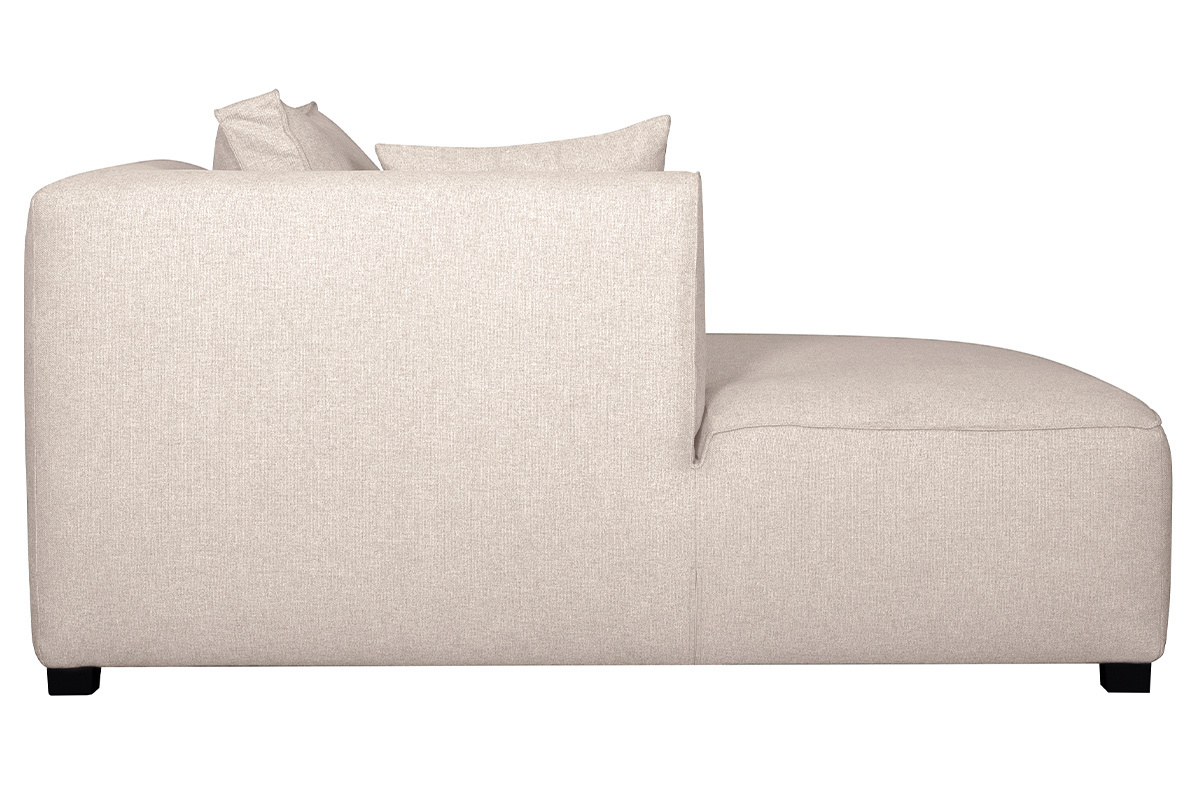 Chaise longue esquina izquierda tejido beige PLURIEL