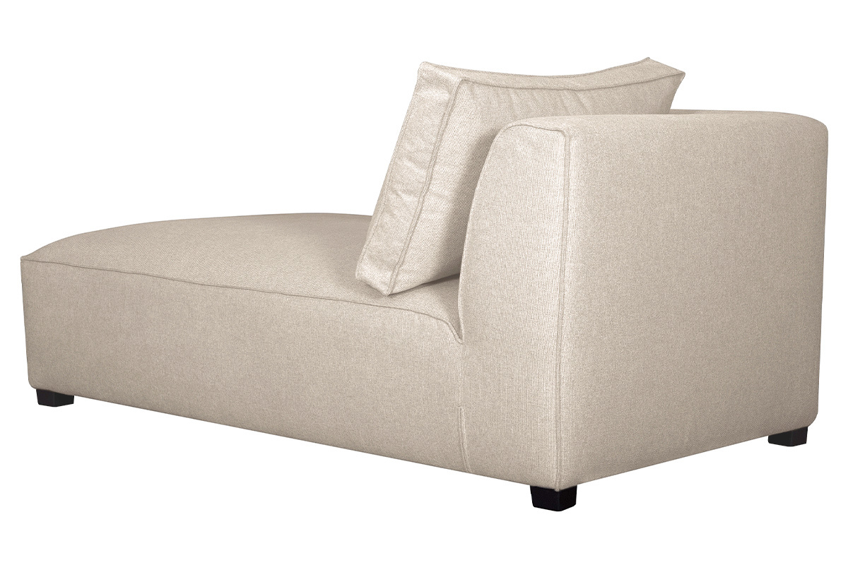 Chaise longue esquina izquierda tejido beige PLURIEL
