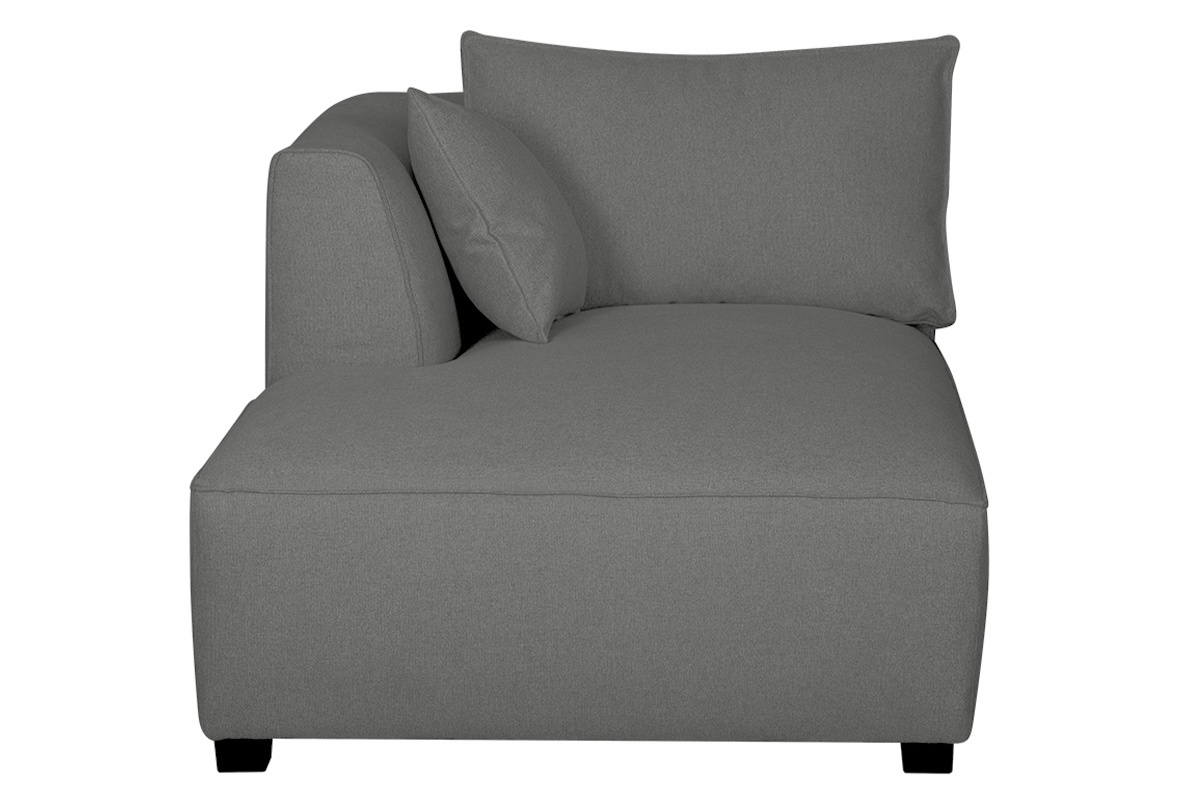 Chaise longue esquina izquierda tejido gris antracita PLURIEL