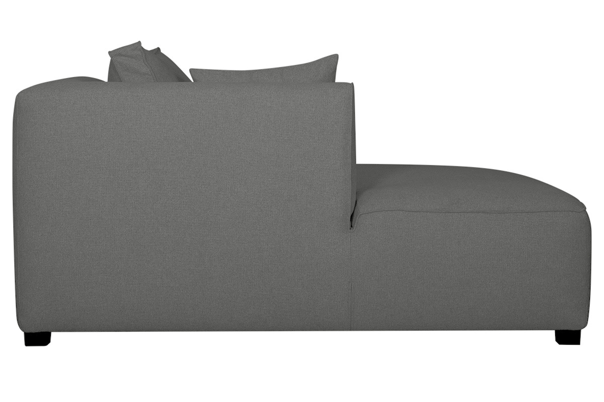 Chaise longue esquina izquierda tejido gris antracita PLURIEL