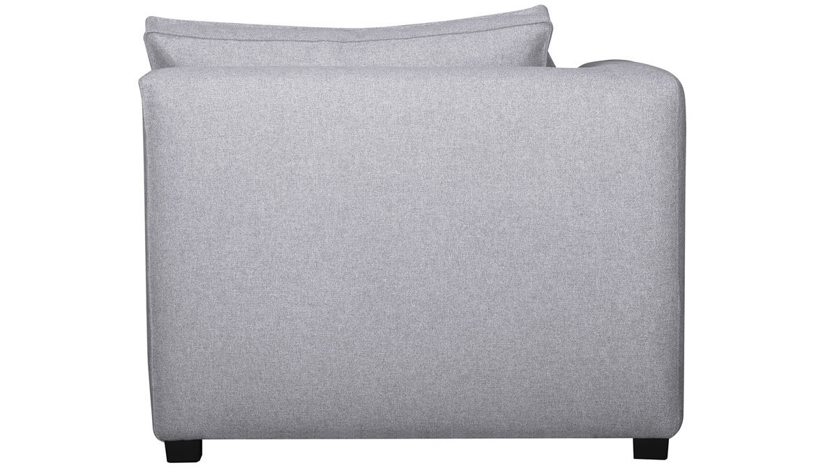 Chaise longue esquina izquierda tejido gris perla PLURIEL Miliboo