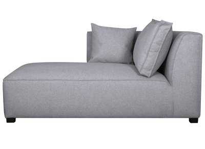 Chaise longue esquina izquierda tejido gris perla PLURIEL