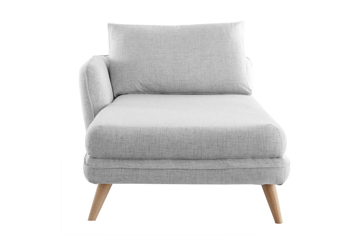 Chaise longue izquierda en tejido gris claro jaspeado CREEP