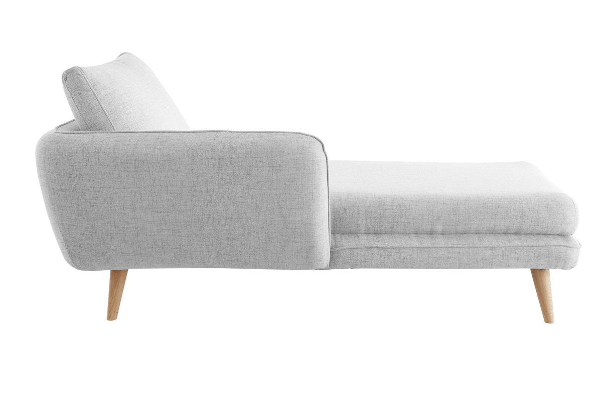 Chaise longue izquierda en tejido gris claro jaspeado CREEP