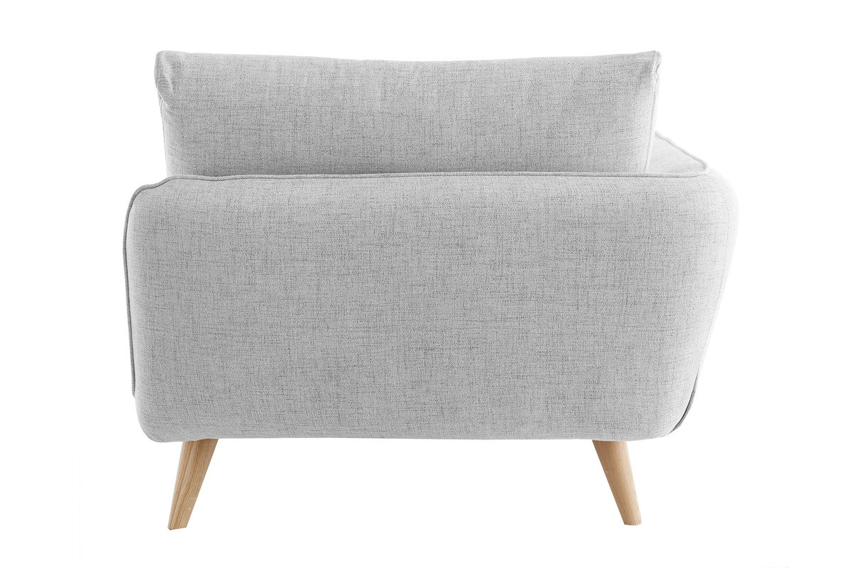 Chaise longue izquierda en tejido gris claro jaspeado CREEP
