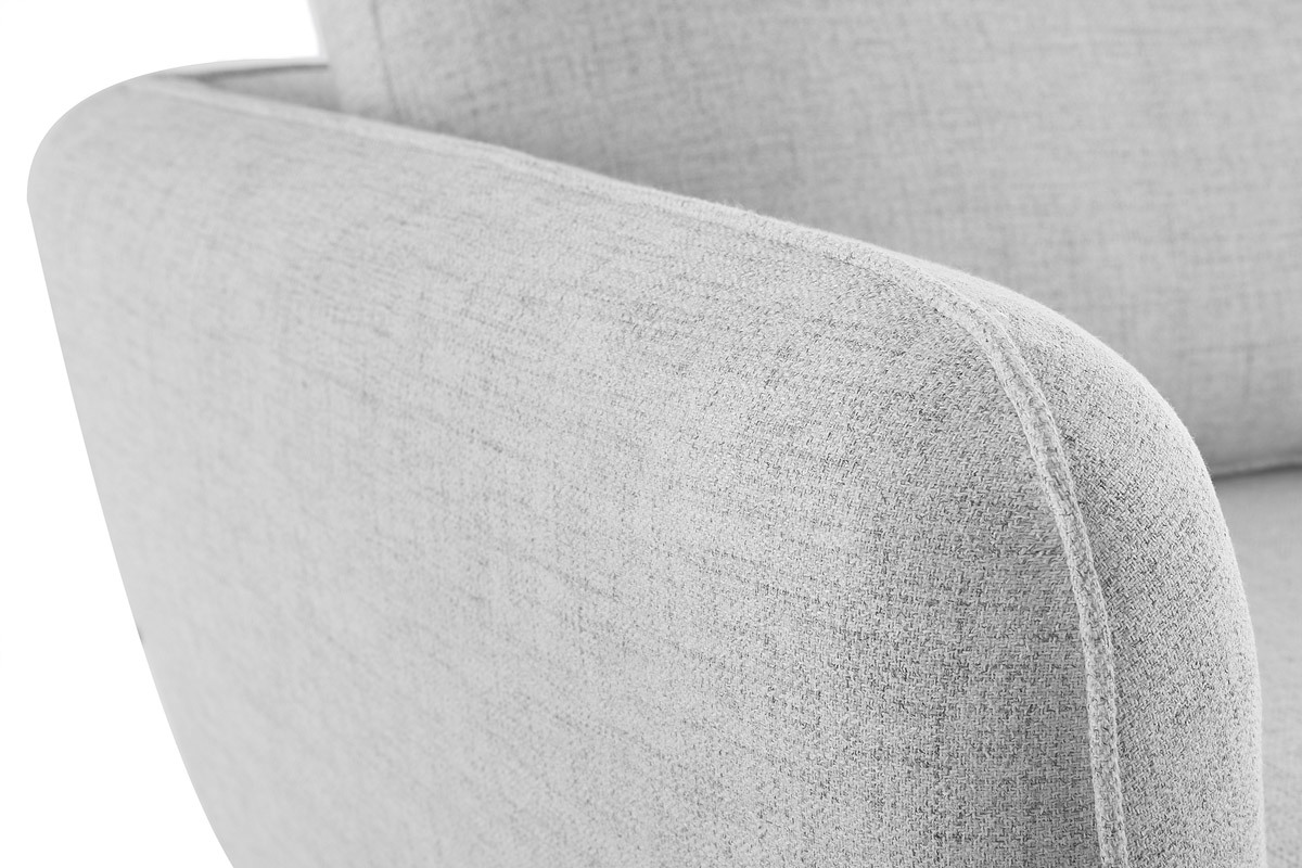 Chaise longue izquierda en tejido gris claro jaspeado CREEP