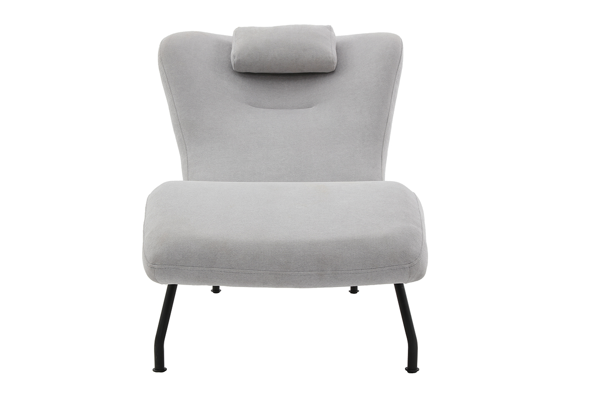 Chaise longue moderna terciopelo gris claro FLOW