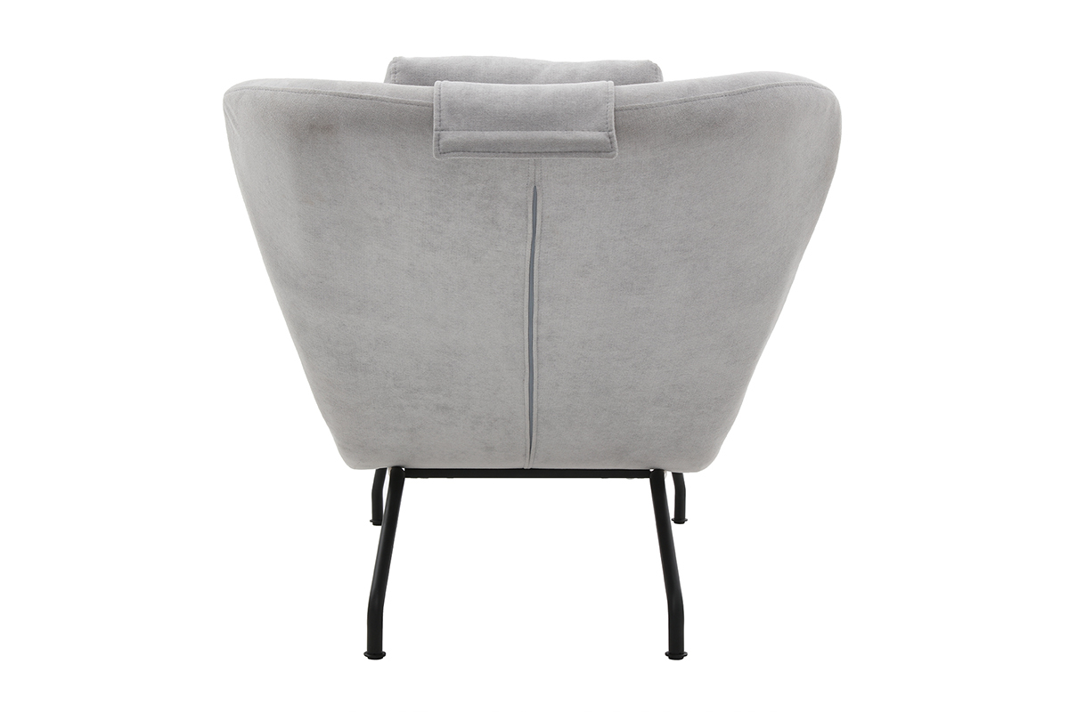 Chaise longue moderna terciopelo gris claro FLOW